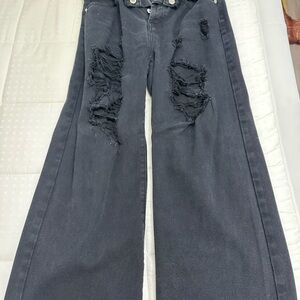 Distressed Black Women's Jeans